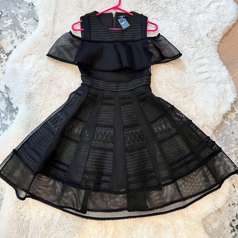 Maje Robe Maille Black lace Princess style dress